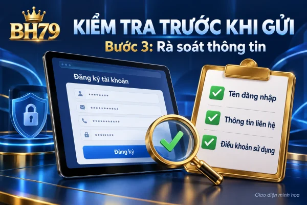 Minh họa rà soát thông tin và điều khoản trước khi gửi đăng ký BH79.